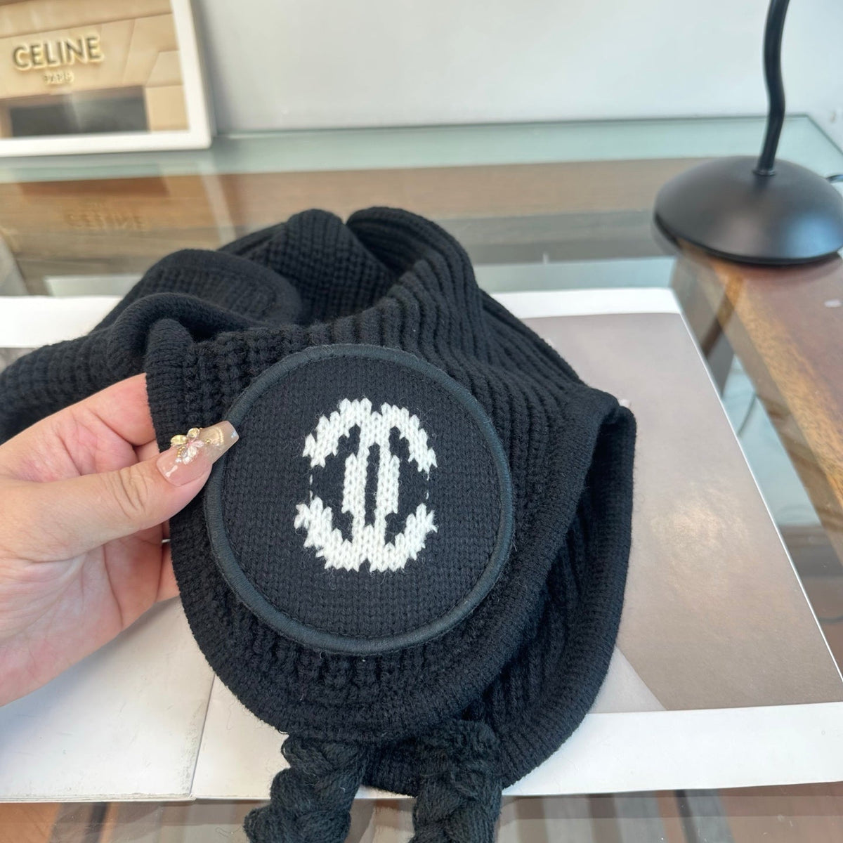 Chanel Cashmere Trapper Hat 512505