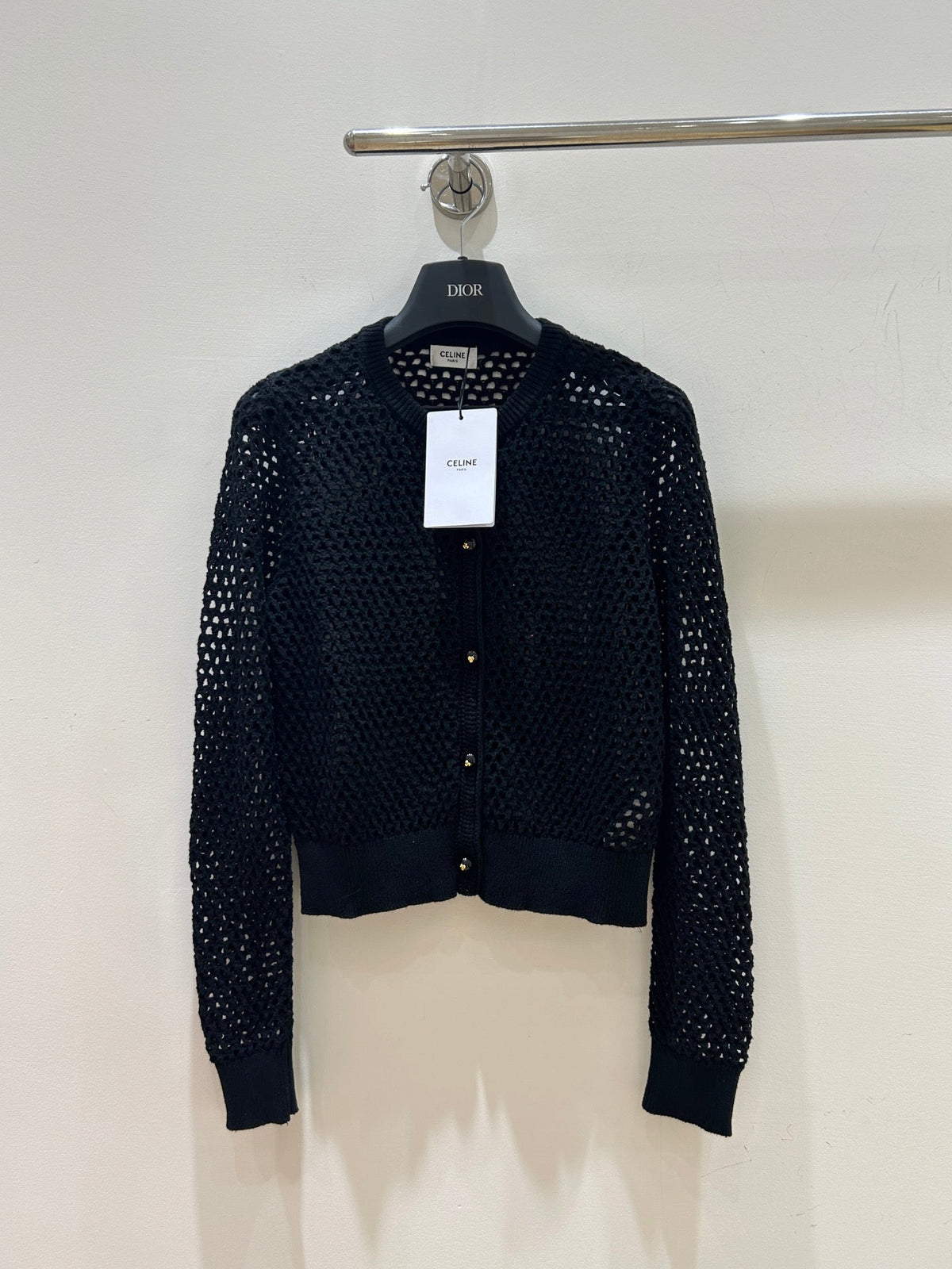 Celine 2026 Crocheted Short Cardigan Wool 407222