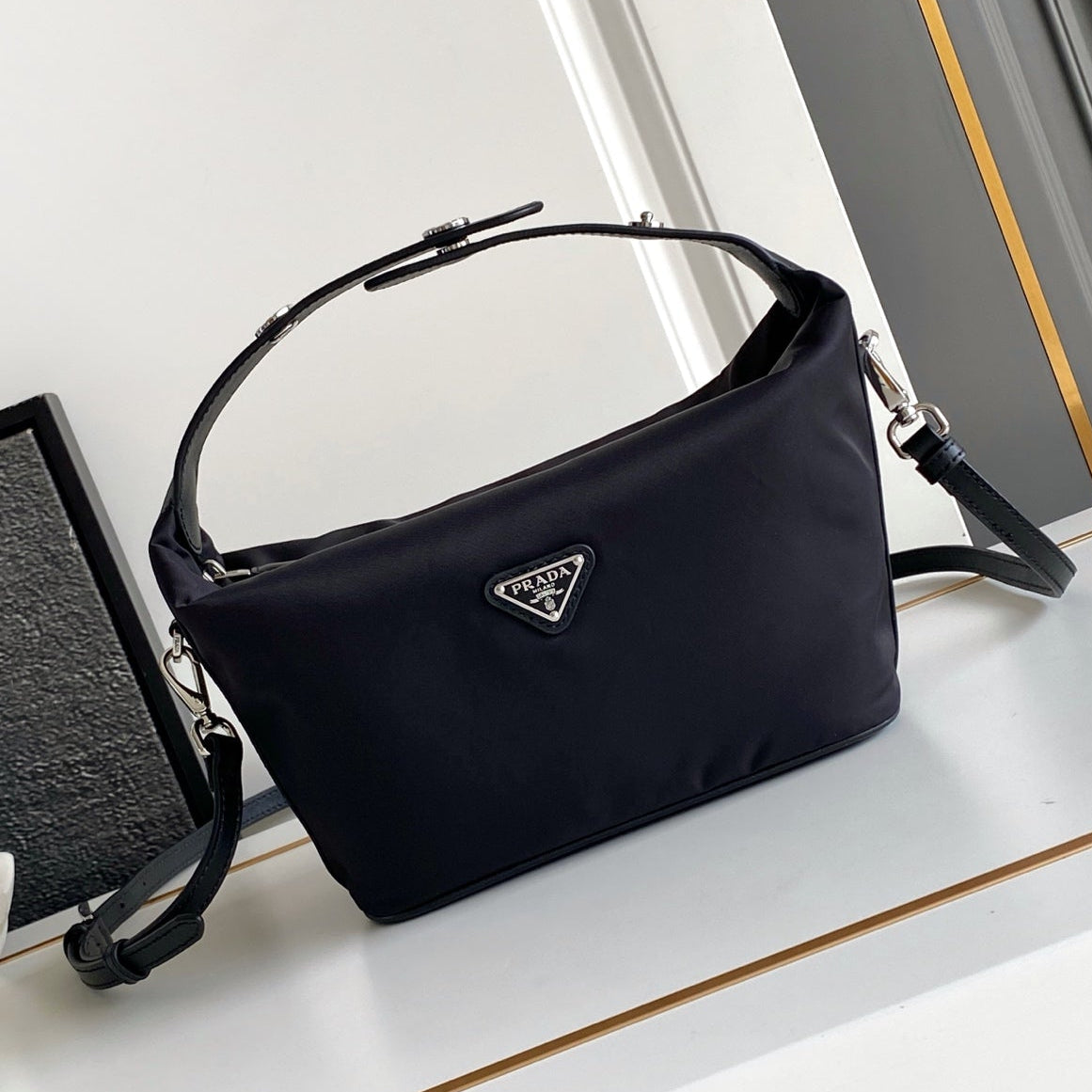 Prada 2026 Cherie Mini Bag 20cm Silver Hardware Re-Nylon