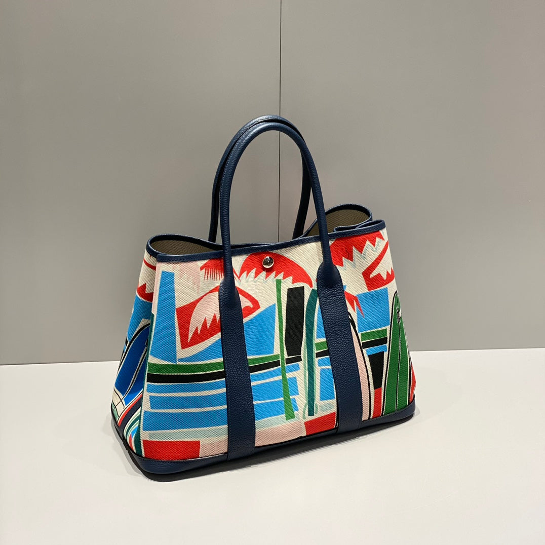 HM Garden Party 36 Multicolor Canvas and Negonda Calfskin 243410
