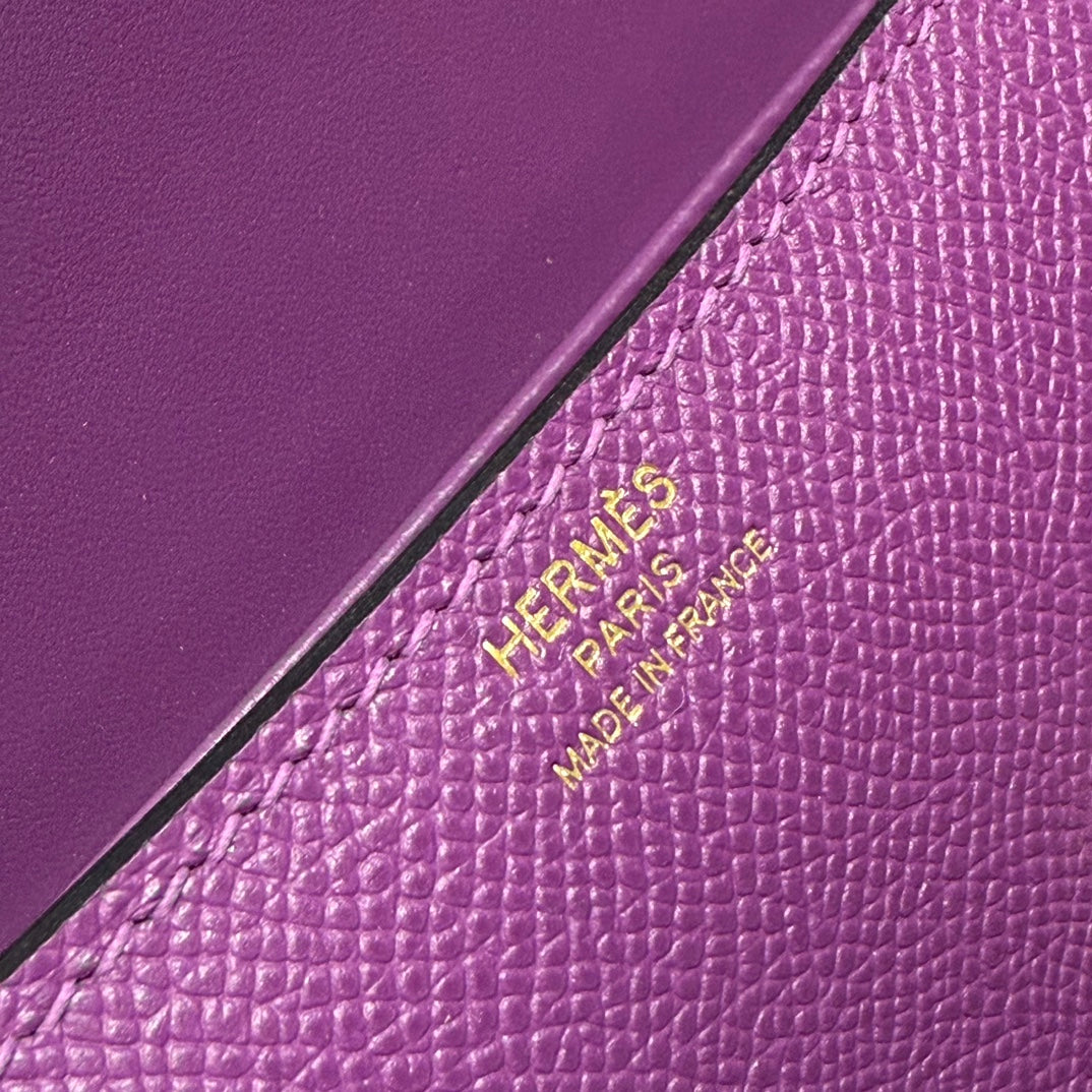 HM Constance Elan 24 Midnight Purple Epsom Gold Hardware 237344