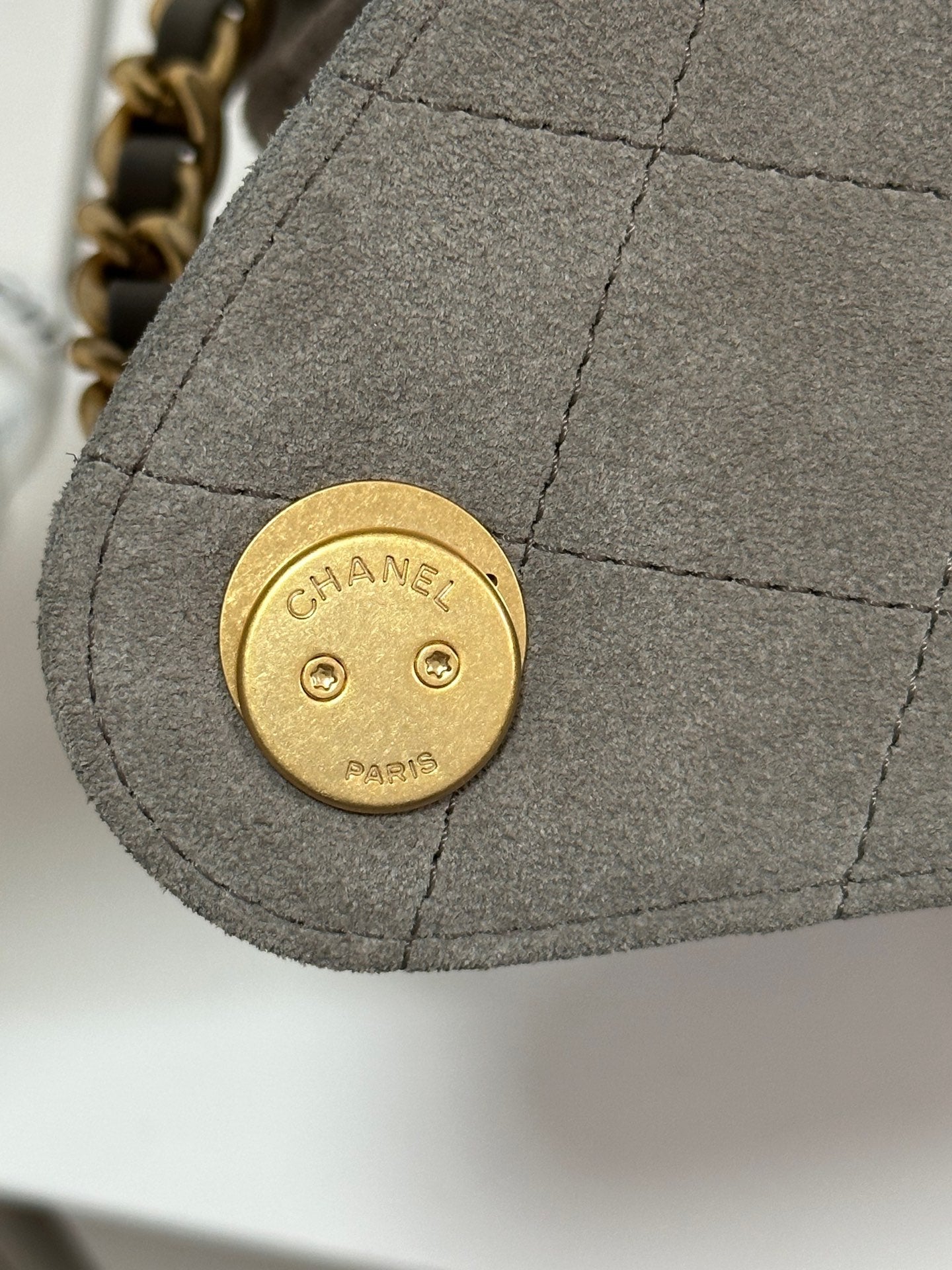 CC 25C Hobo Bags 30cm Warm Grey Suede 243557