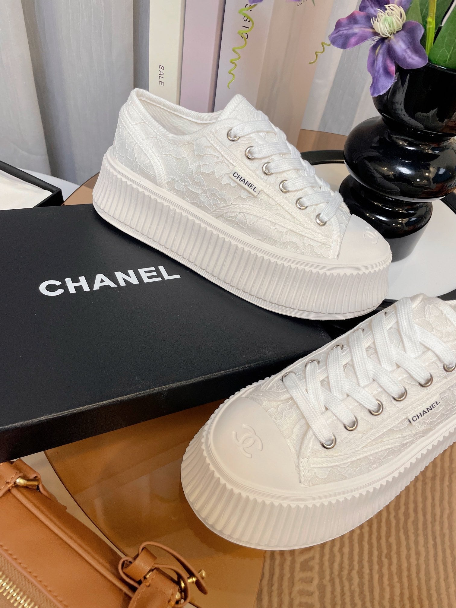 cc sneaker 40 white lace