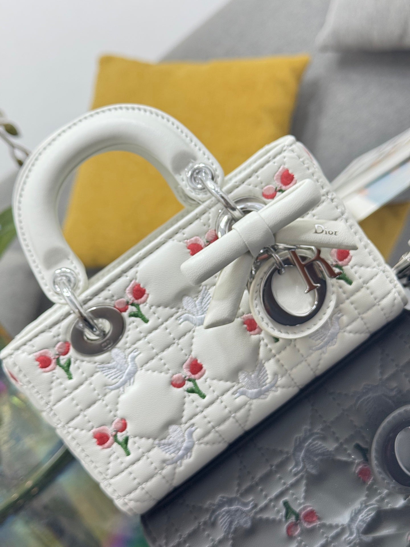 Dior 2026 Lady D-Joy Micro 16cm White Lambskin 158851