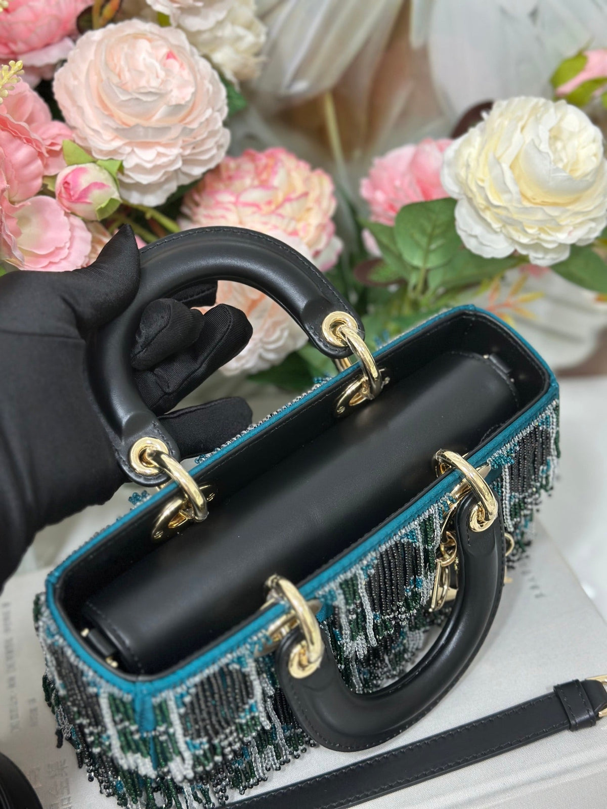 Dior 2026 Lady Dior Embroidered Bag 22cm Leather