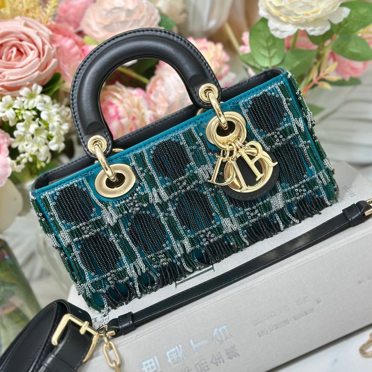 Dior 2026 Lady Dior Embroidered Bag 22cm Leather