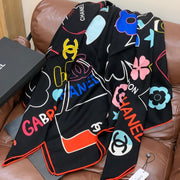 CC 25 Scarf 135CM Black Colorful Cashmere 293208