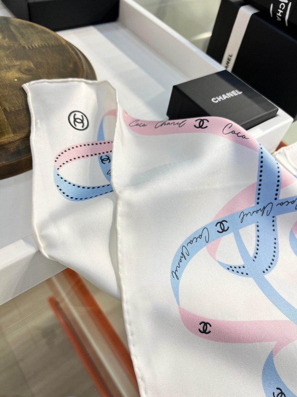 Chanel 2026 Chain Pattern Scarf 90*90cm Silk 212126