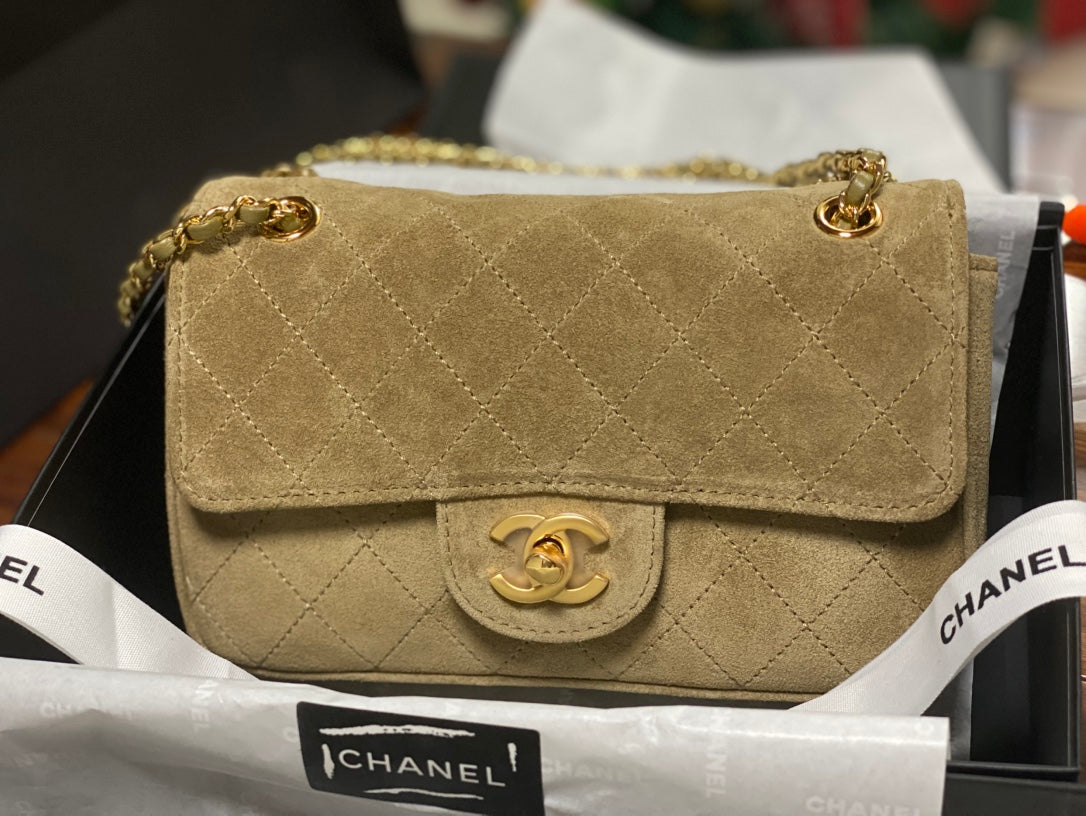 Chanel 2026 Flap Bag 20cm Suede Leather