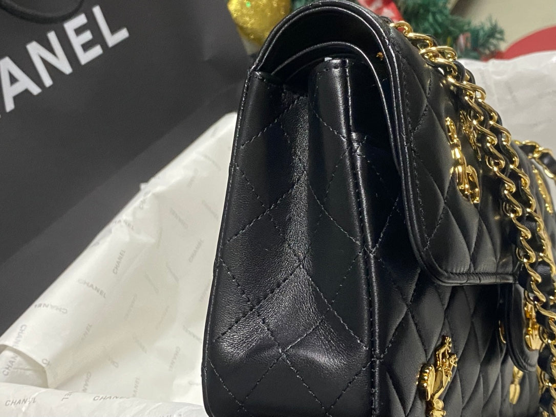 Chanel 2026 Animal Gold Charm Flap Bag Lambskin