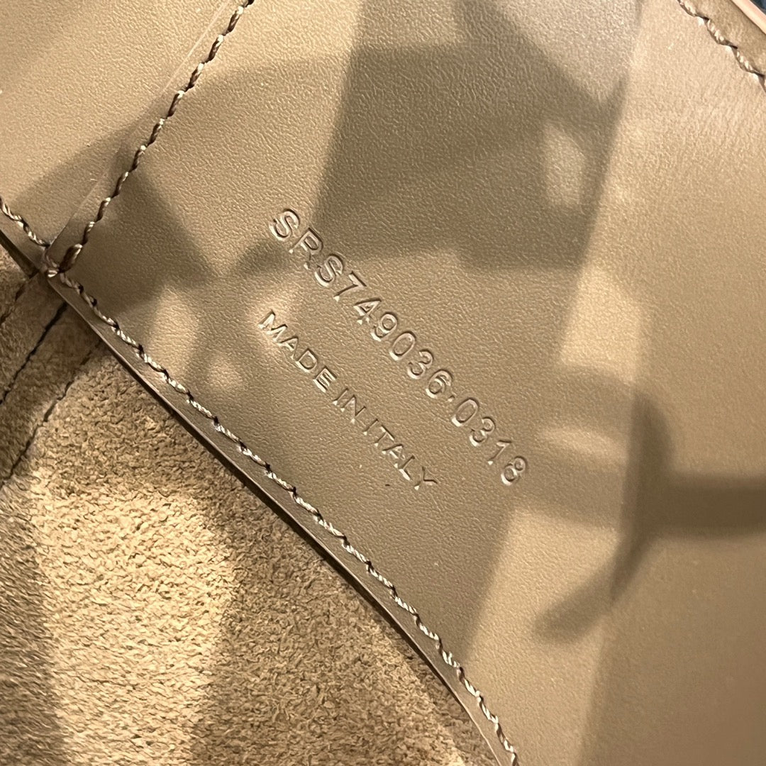 YSL Bucket Bag 17 Taupe Calfskin Leather
