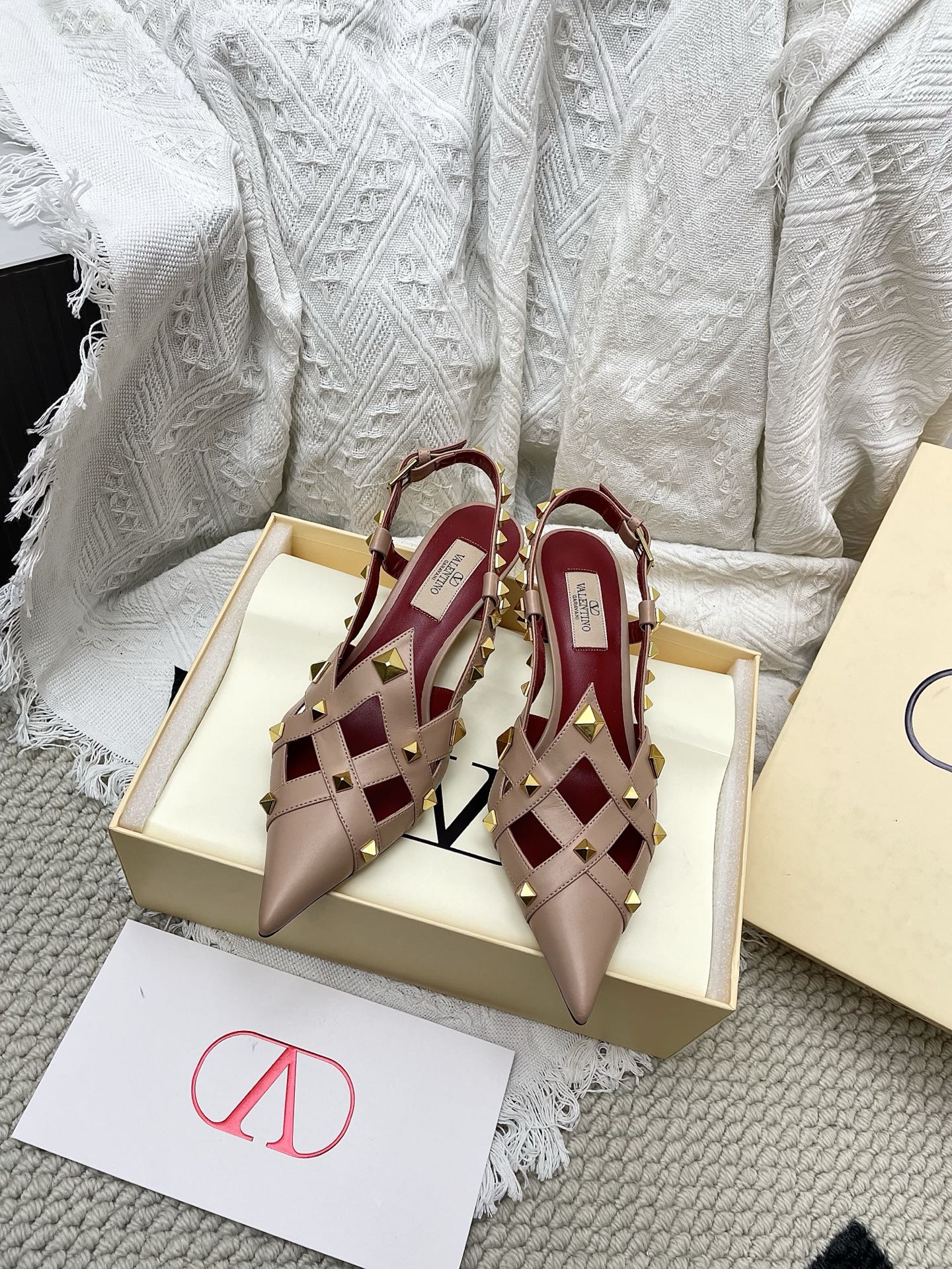 VT 26s Slingback 60 Dark Beige Burgundy Lambskin 611370