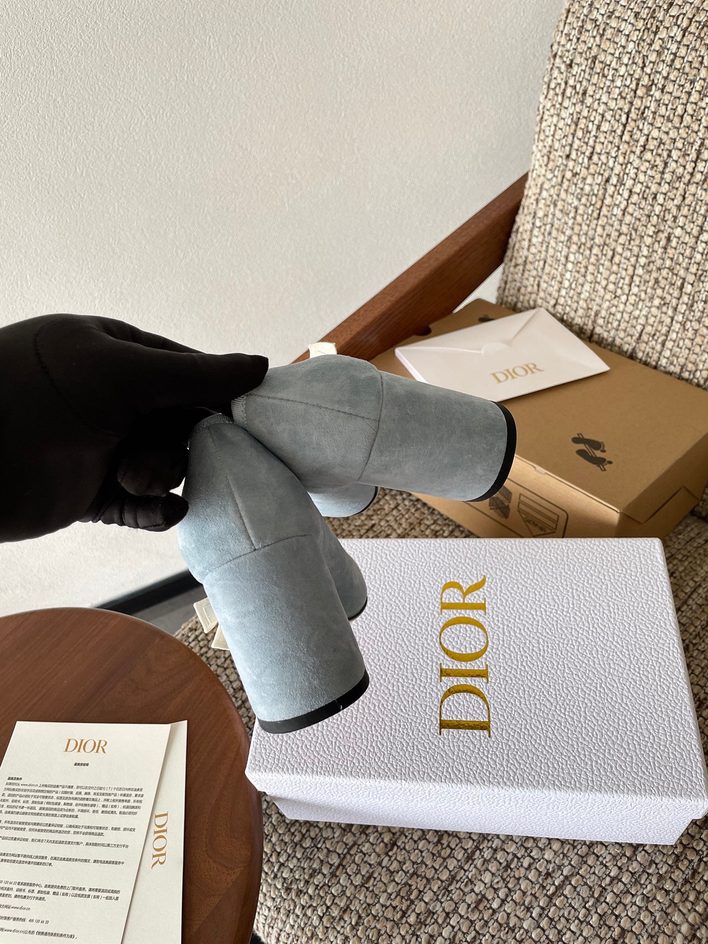 Dior 2026 Embroidered Ribbon Pumps 80mm Suede Canvas Leather 975505