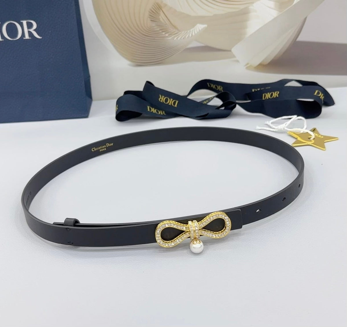 Dior 2026 Le Nœud De Gold Bow Buckle Belt 15mm 184754