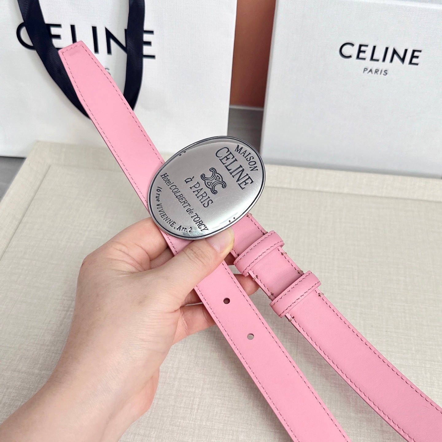 Celine 2026 Maison Paris Belt 25mm Leather 205170