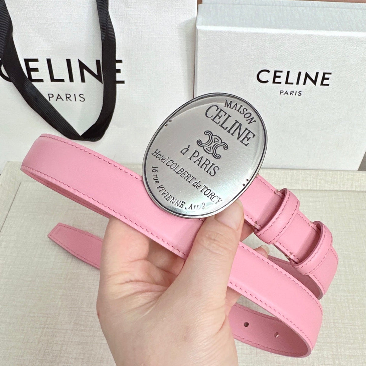 Celine 2026 Maison Paris Belt 25mm Leather 205170