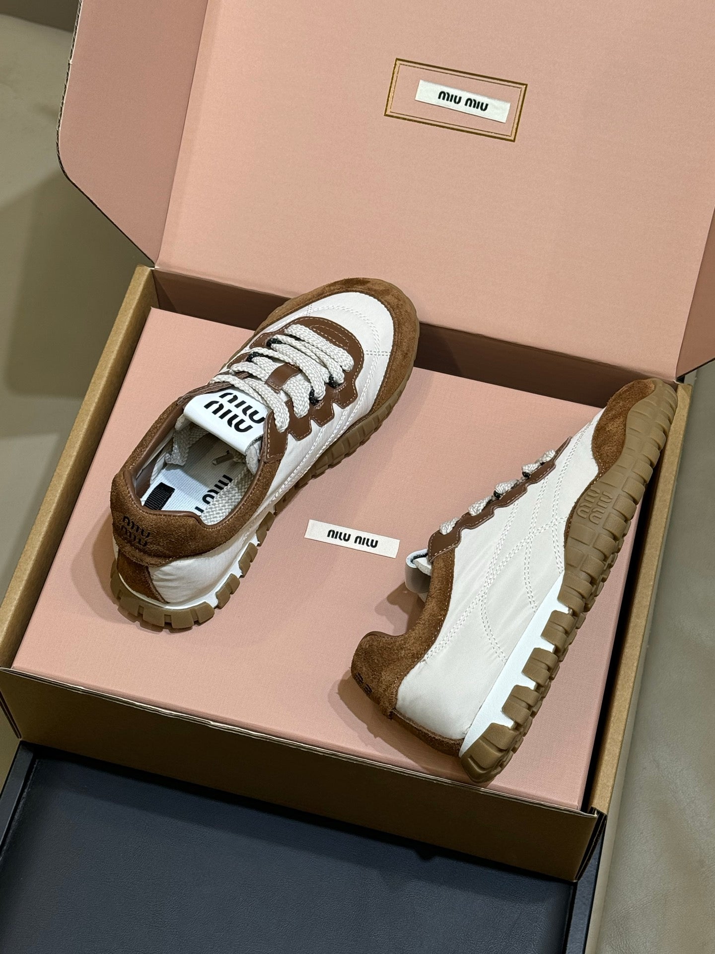 Miu Miu 2026 Tyre Sneaker Brown  Leather Suede 621352