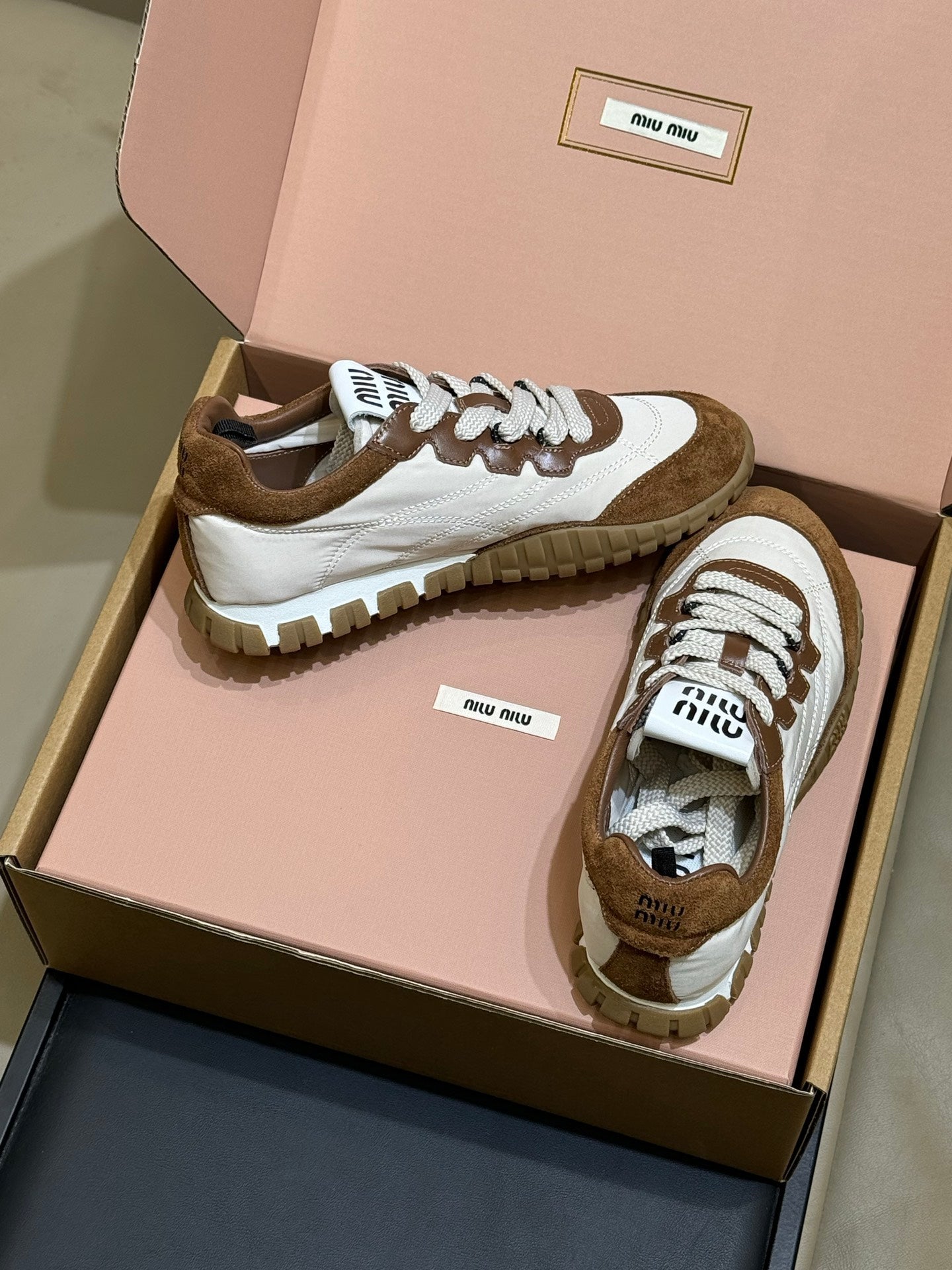 Miu Miu 2026 Tyre Sneaker Brown  Leather Suede 621352