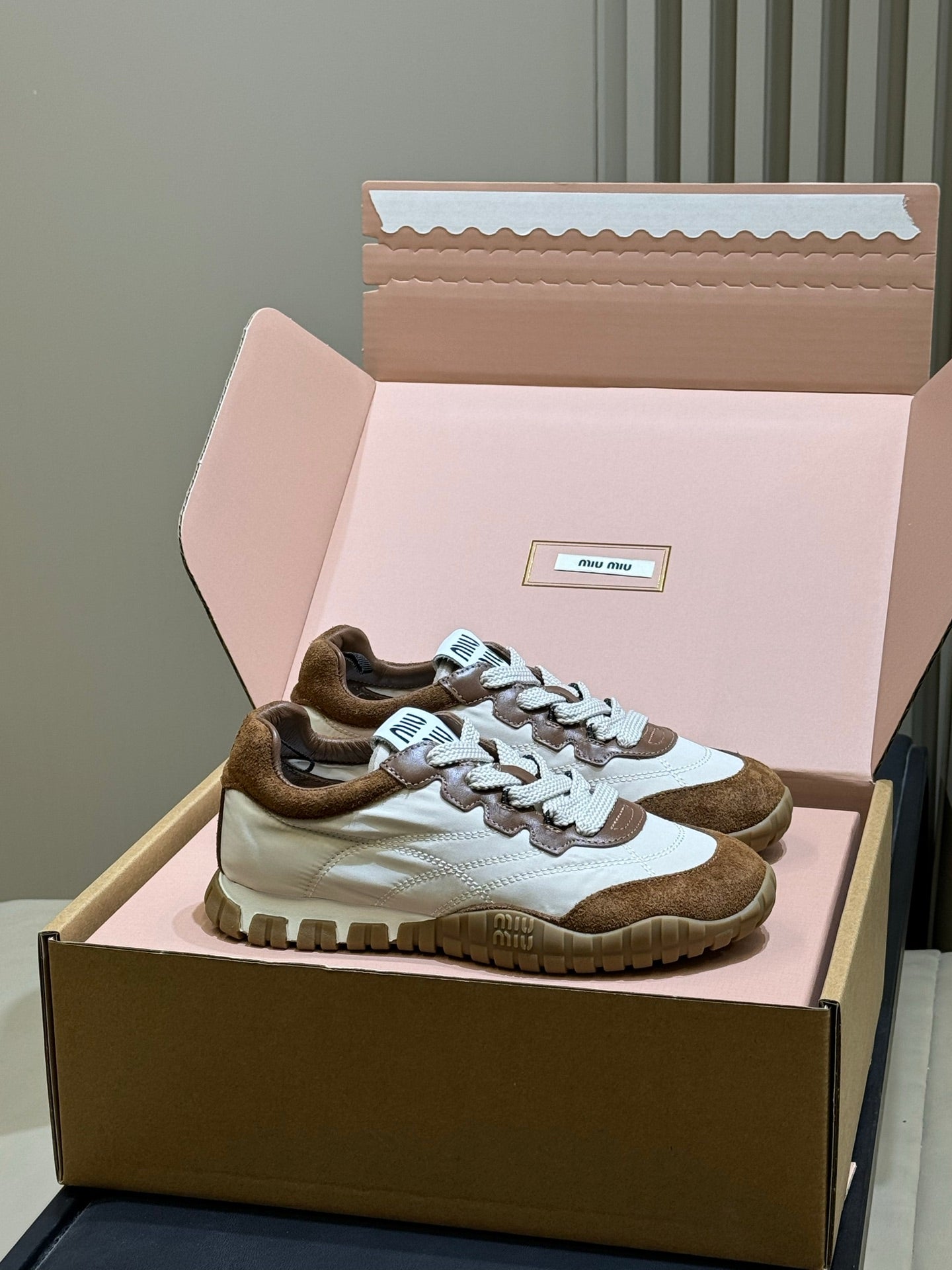 Miu Miu 2026 Tyre Sneaker Brown  Leather Suede 621352
