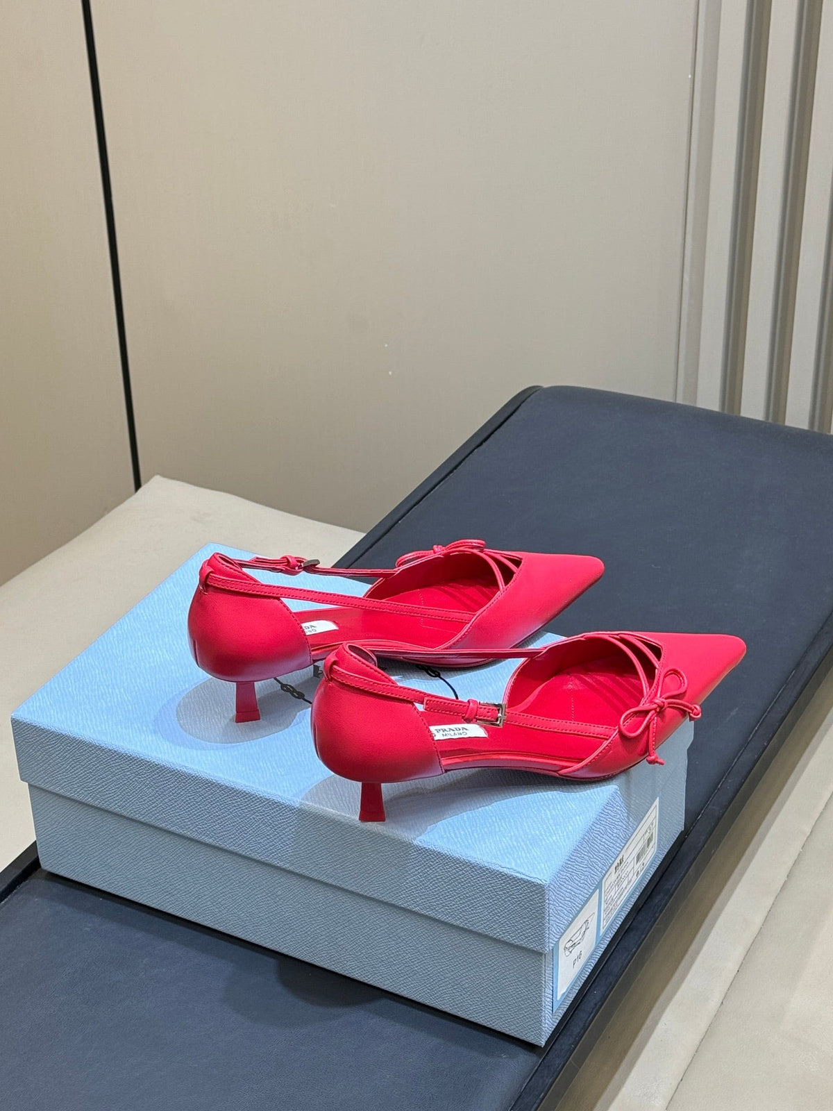 Prada 2026 Bow Pointed-Toe Pumps 45mm Calfskin 151241