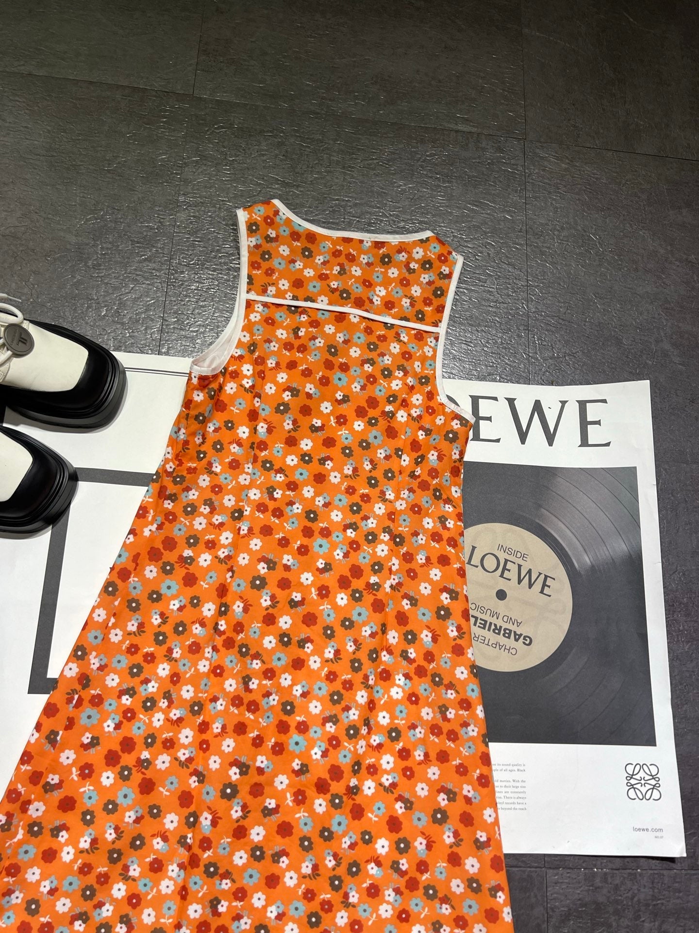 Miumiu 2026 Flower Dress Orange mix Colors Cotton 187754