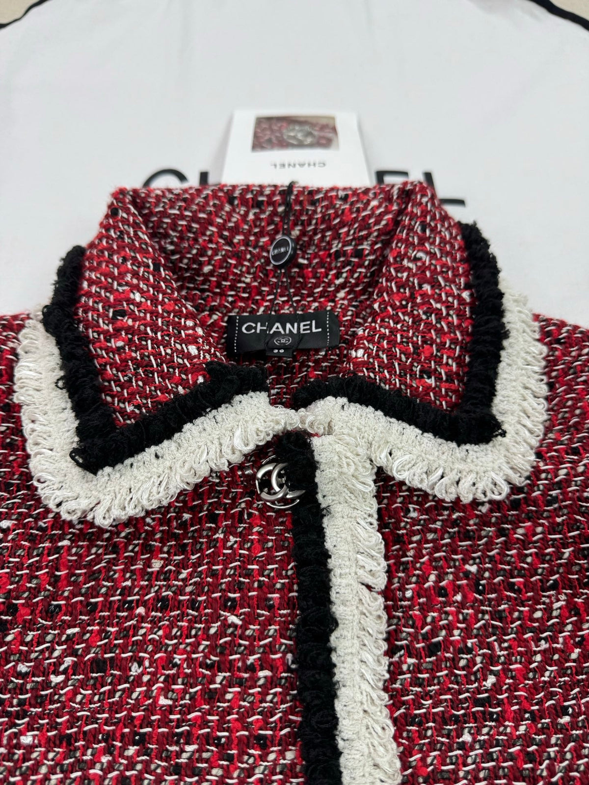 Chanel 2026 Cropped Jacket Red Tweed
