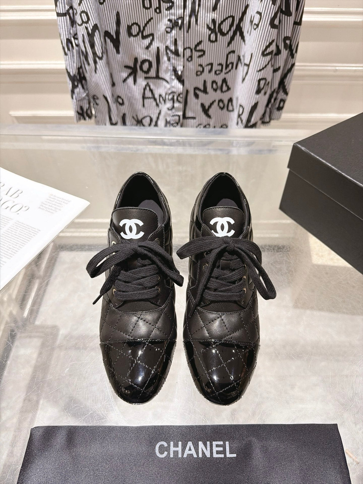 Chanel 2026 Quilted Lace-Up Pumps 70mm Leather 124286