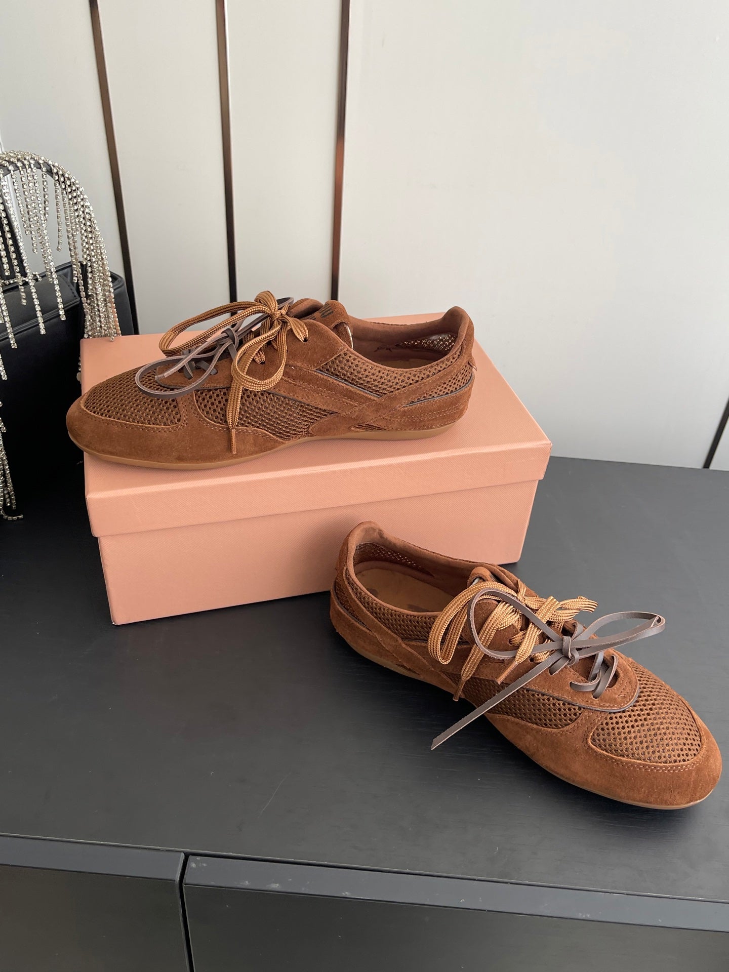 MIU 26 Casual Sneaker Brown Fabric Suede 631629