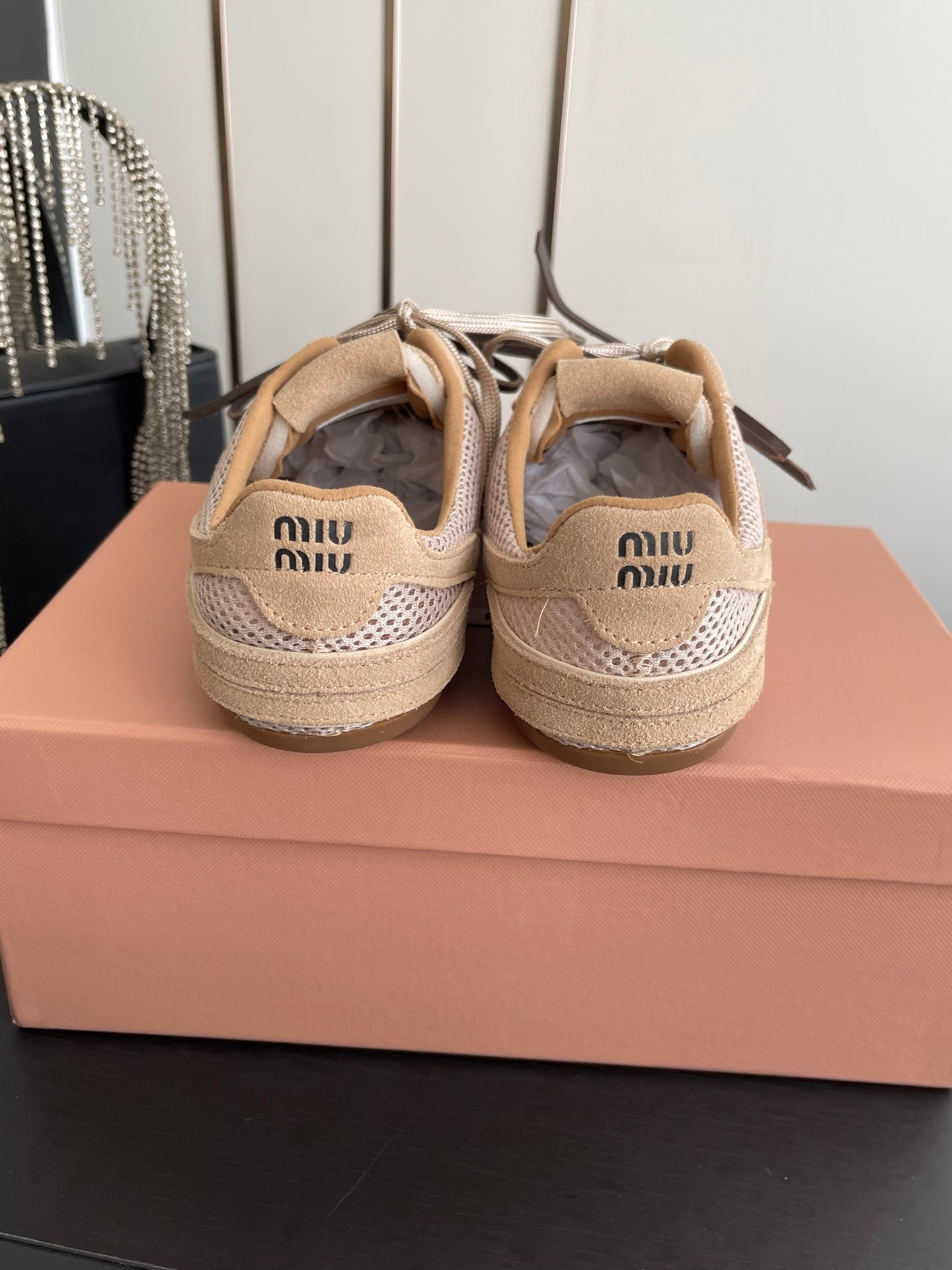 MIU 26 Casual Sneaker Beige Fabric Suede 631630