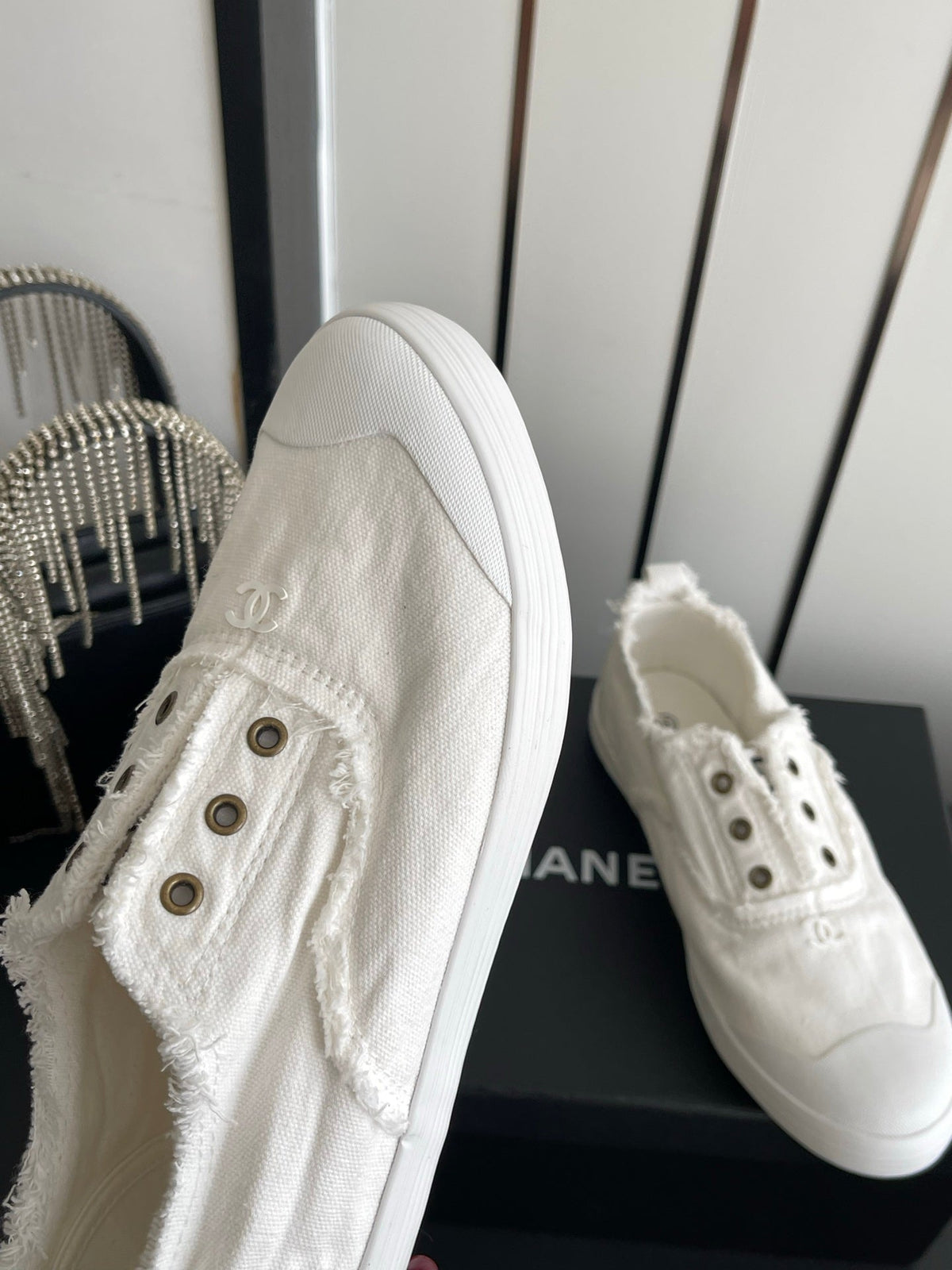 Chanel 2026 Slip-on Sneakers Canvas 945159