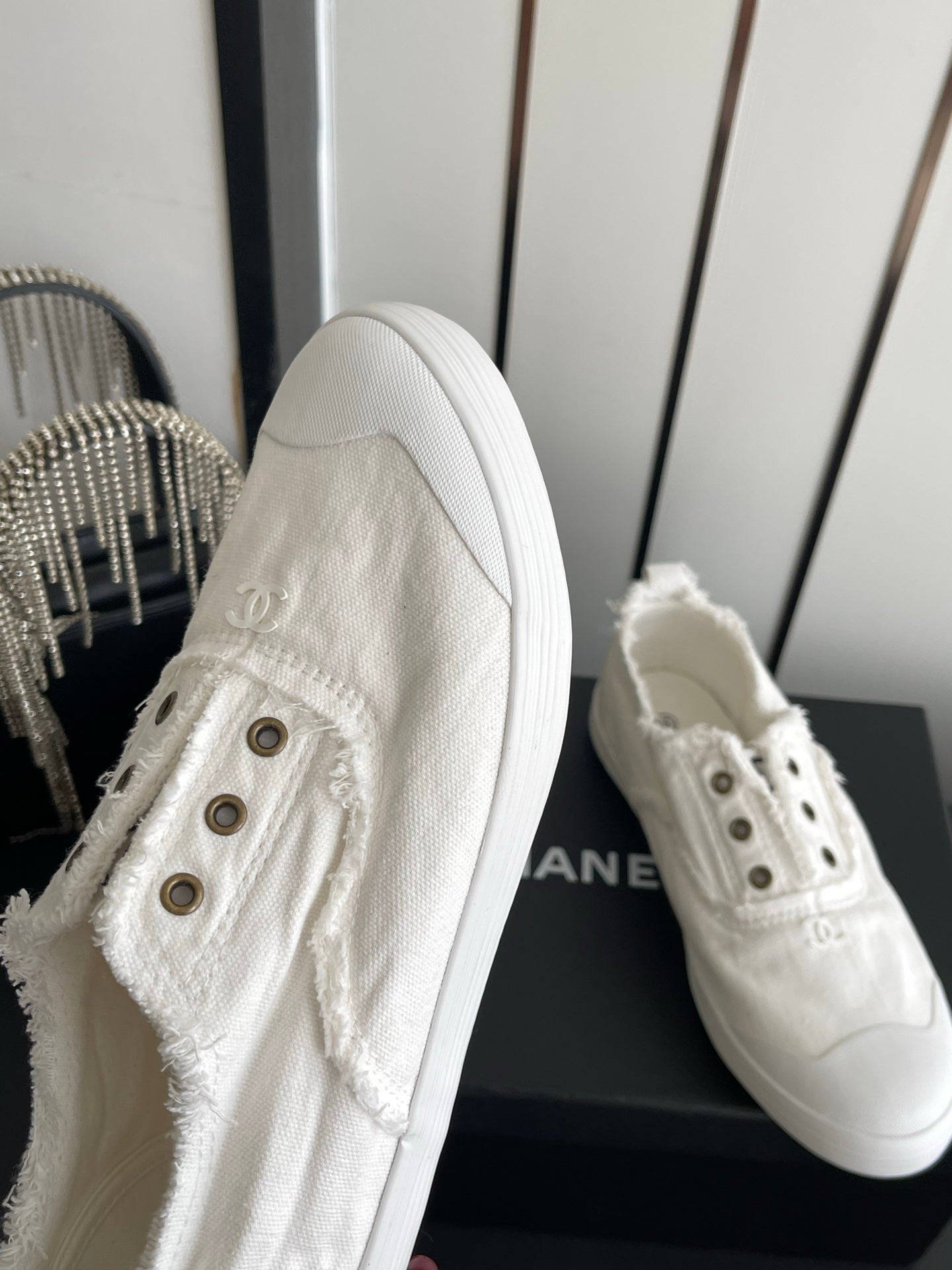 Chanel 2026 Slip-on Sneakers Canvas 945159