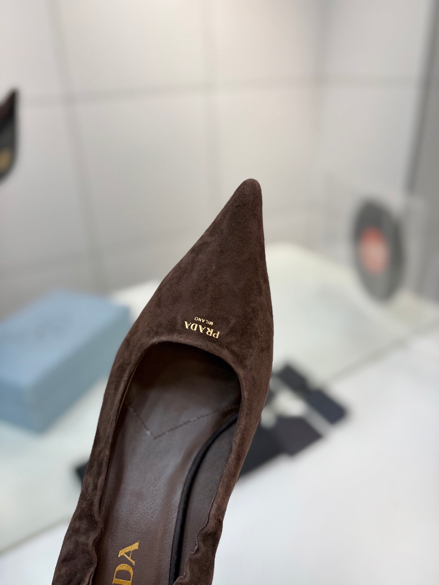 PRA 26S Pointed Toe High Heels 55 Dark Brown Suede 627129