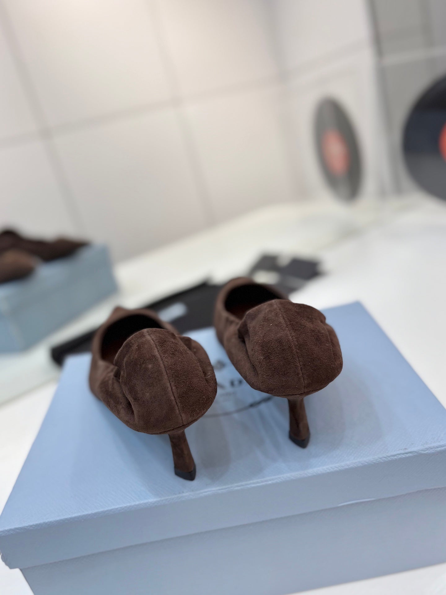 PRA 26S Pointed Toe High Heels 55 Dark Brown Suede 627129