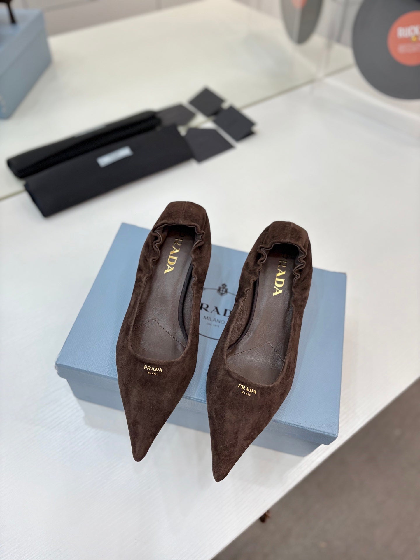 PRA 26S Pointed Toe High Heels 55 Dark Brown Suede 627129