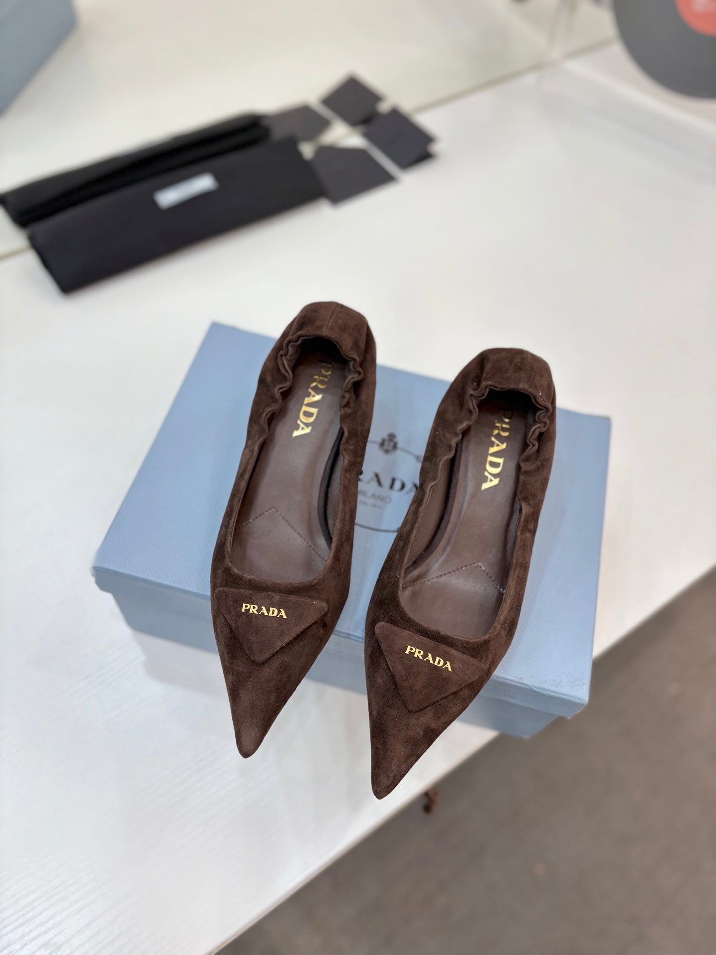 PRA 26S Pointed Toe High Heels 55 Dark Brown Suede 627134