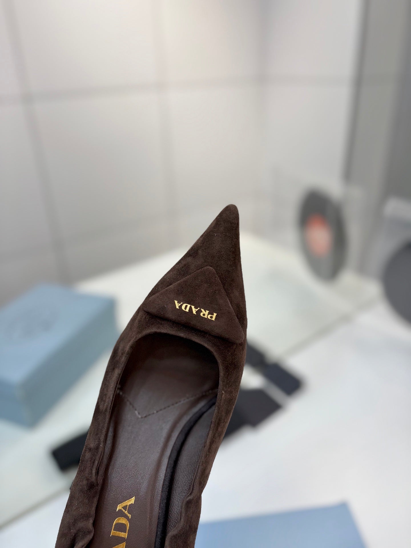 PRA 26S Pointed Toe High Heels 55 Dark Brown Suede 627134