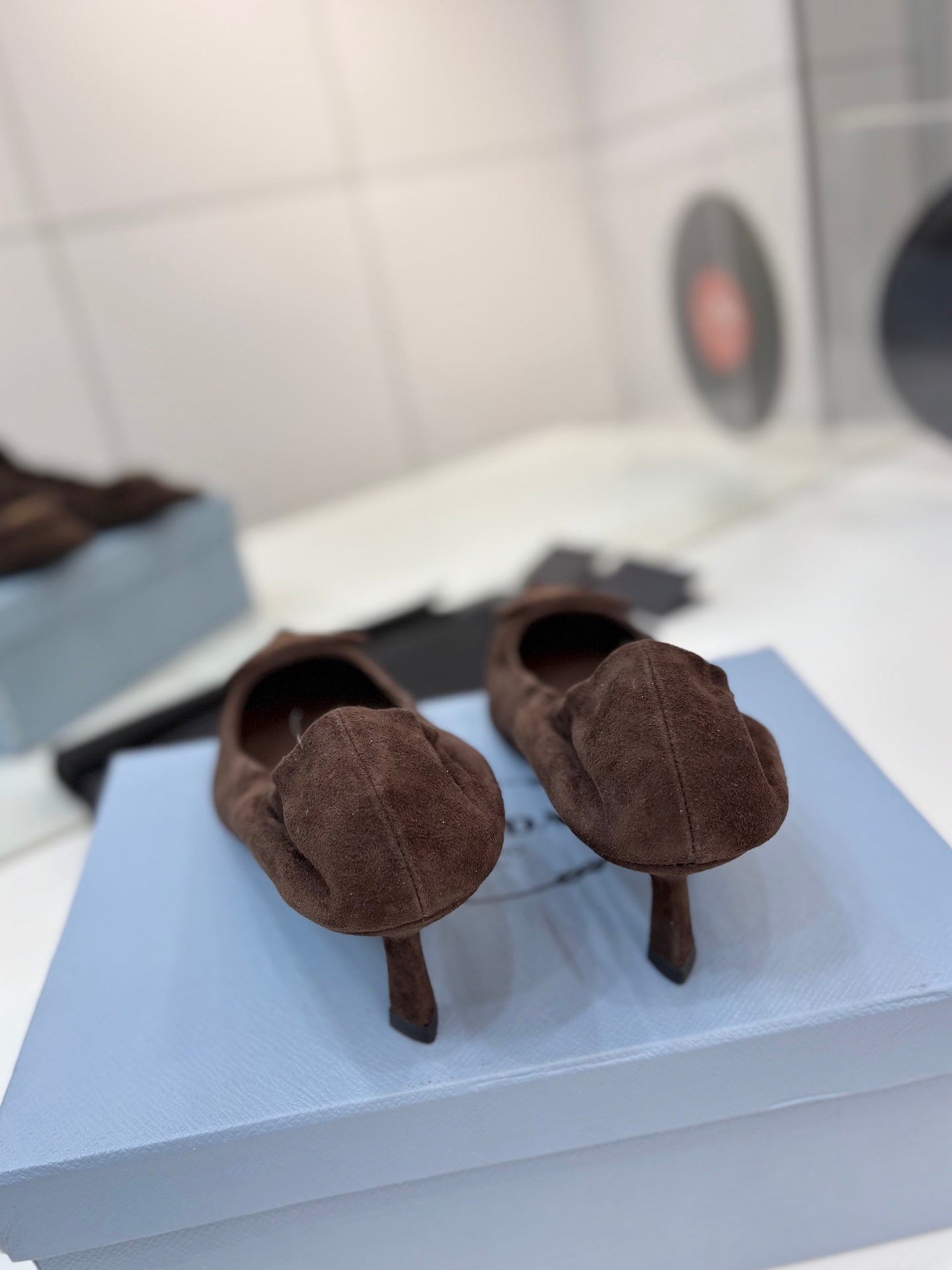 PRA 26S Pointed Toe High Heels 55 Dark Brown Suede 627134