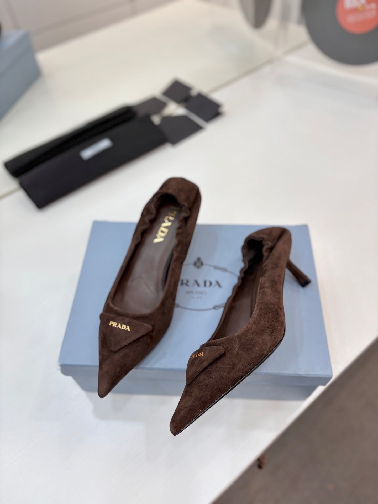 PRA 26S Pointed Toe High Heels 55 Dark Brown Suede 627134