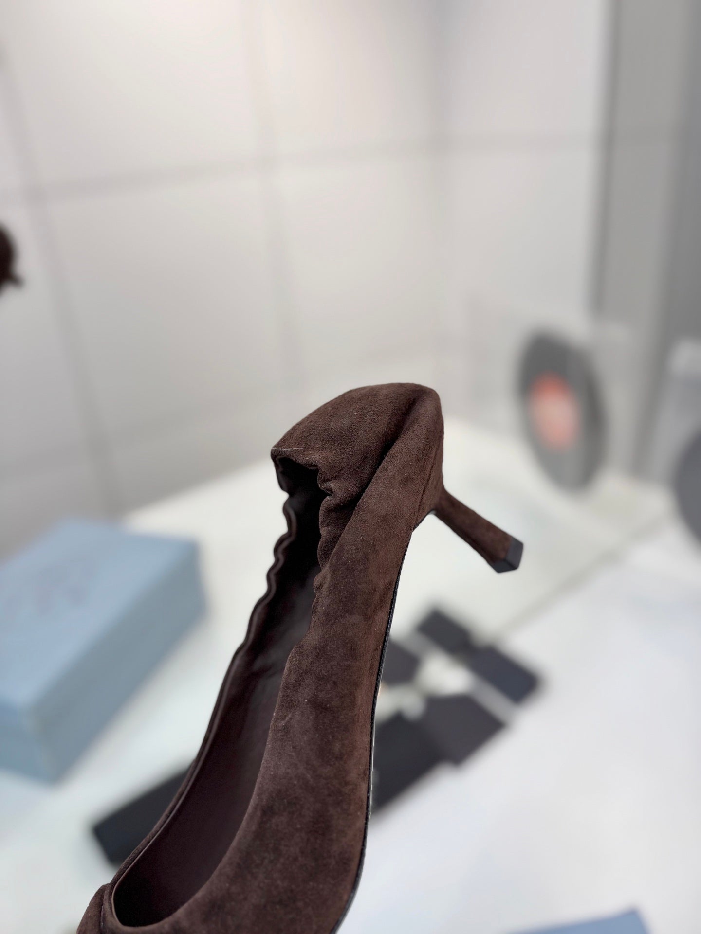 PRA 26S Pointed Toe High Heels 55 Dark Brown Suede 627134