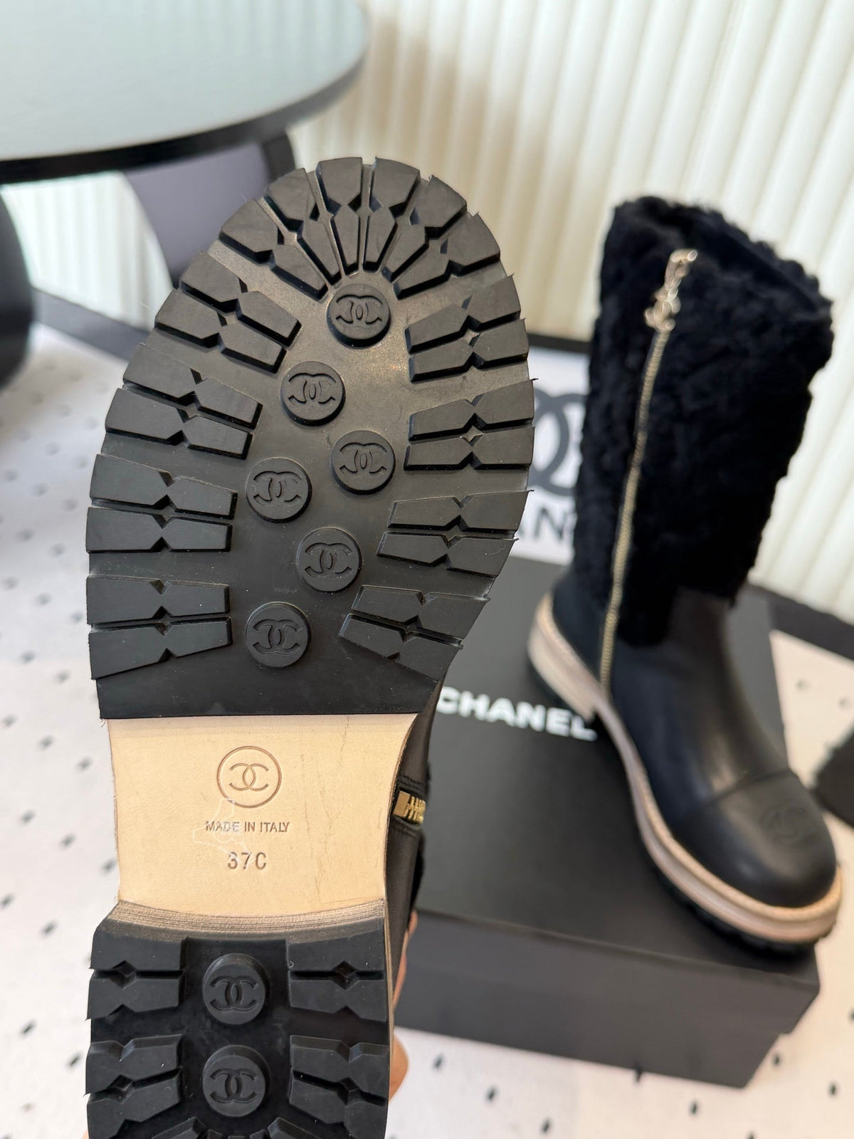 Chanel 2026 Quilted Mid-Calf Boots Suede Leather Wool 189919