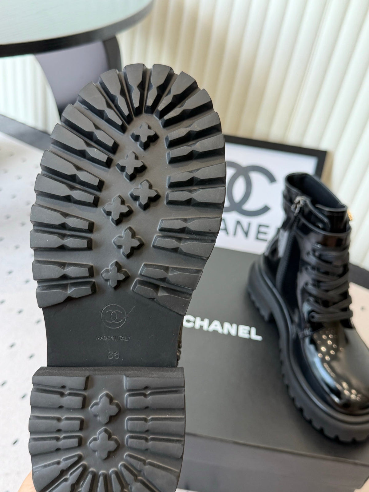 Chanel 2026 Lace Up Combat Boots Suede Leather 189927