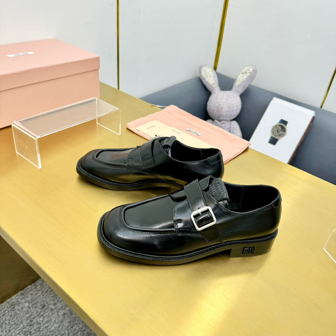 Miu Miu 2026 Monkstrap Loafers Cowhide 981860