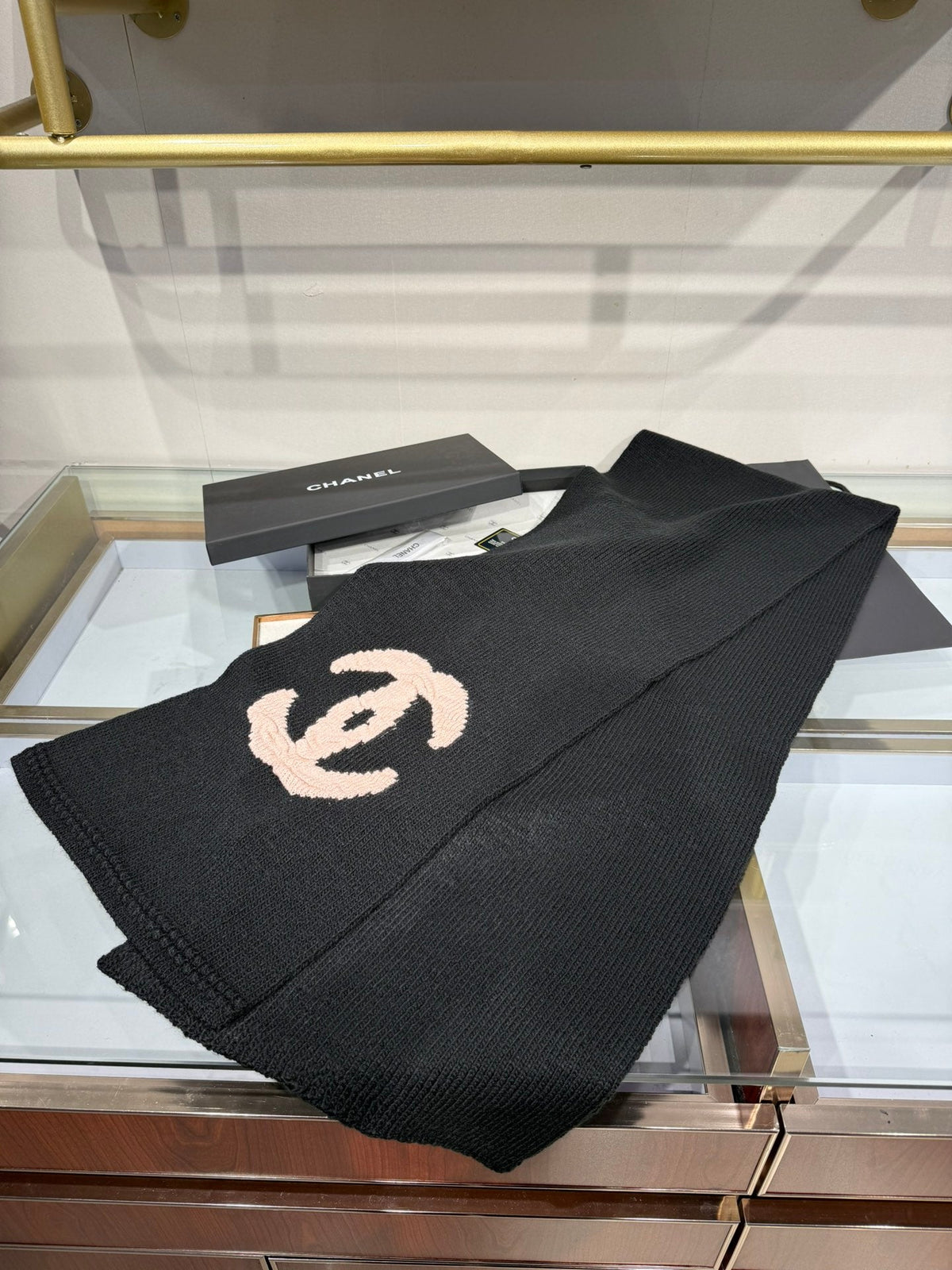 Chanel 2026 CC Logo Scarf 190cm Wool 197275