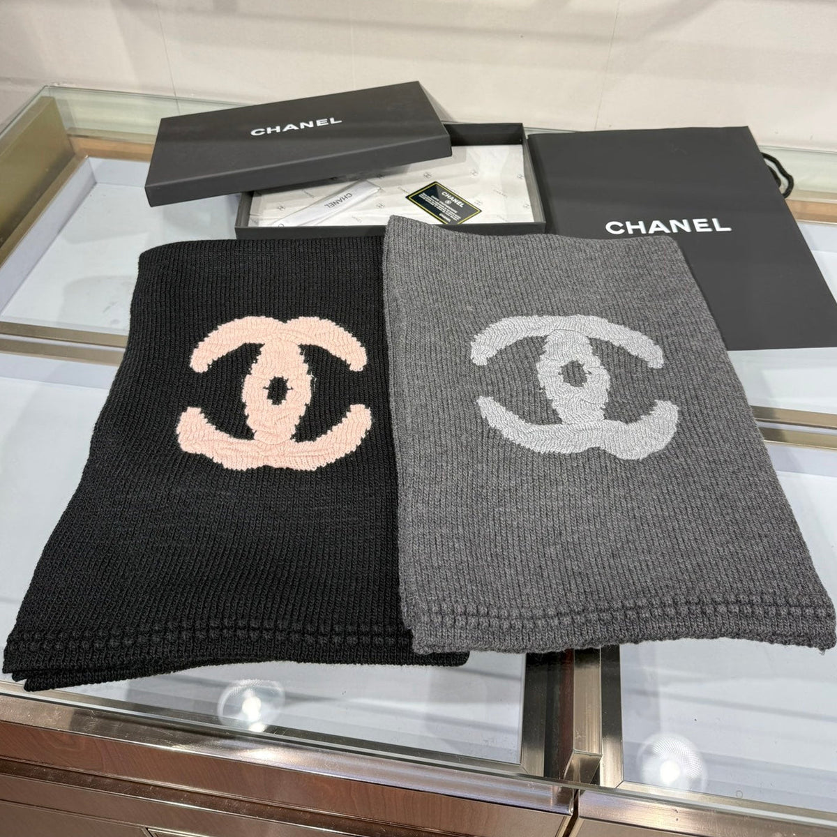 Chanel 2026 CC Logo Scarf 190cm Wool 197275