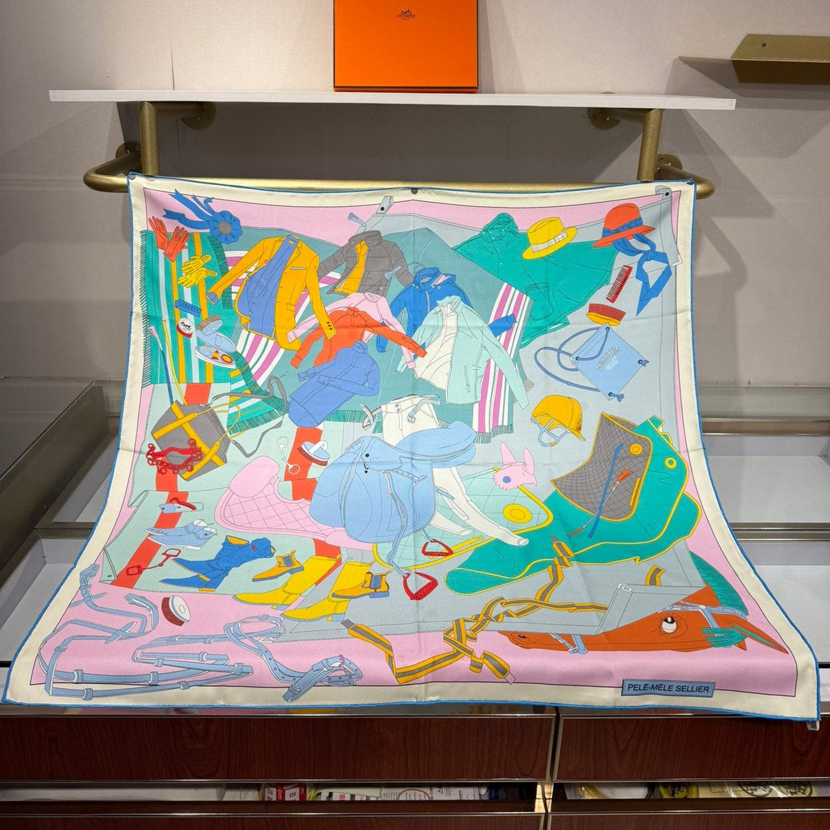 Hermès 2026 Pêle-Mêle Scarf 90cm Colorful Silk 218413