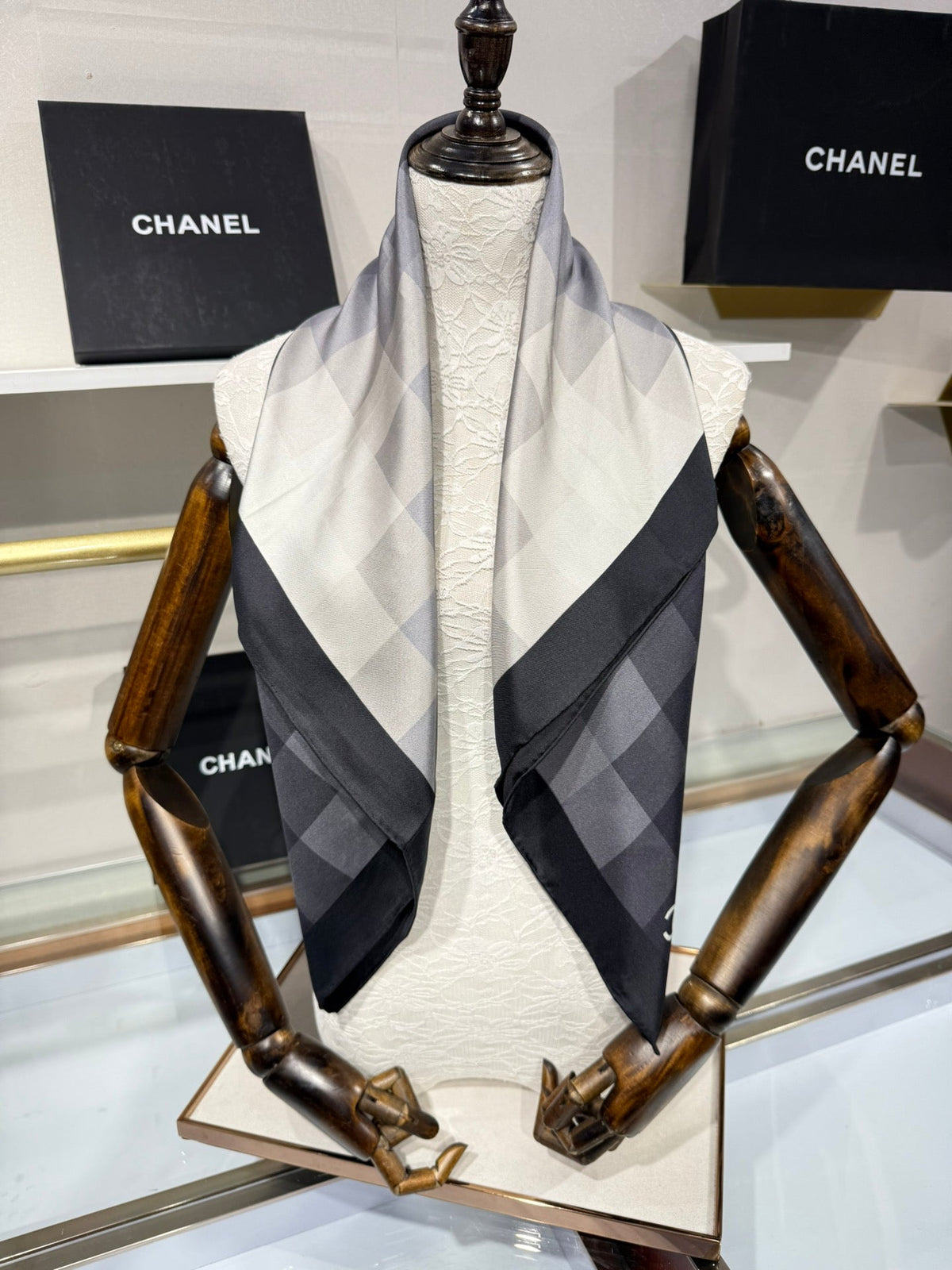 Chanel 2026 Gradient Pattern Scarf 90cm Silk 200709