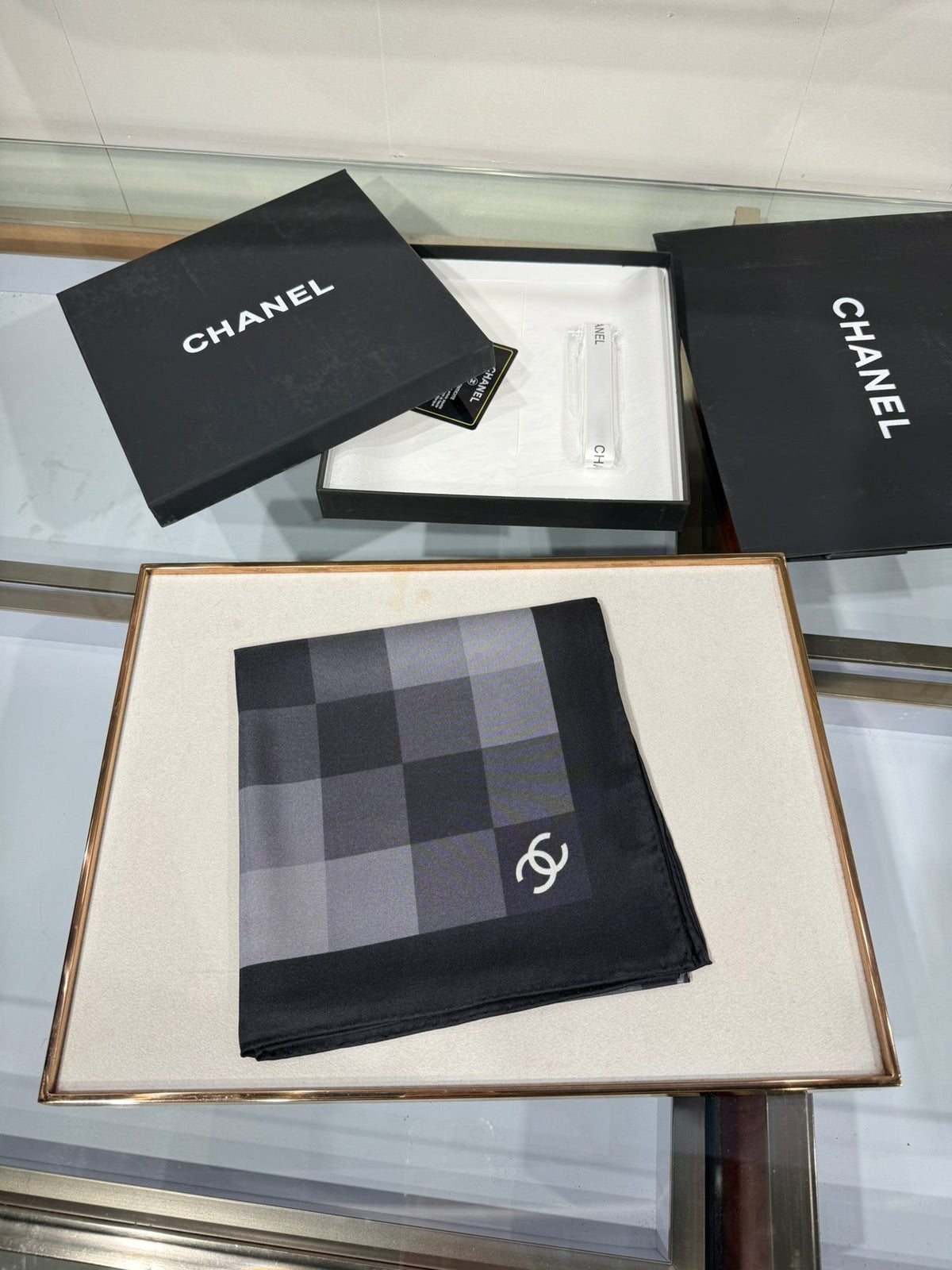 Chanel 2026 Gradient Pattern Scarf 90cm Silk 200709