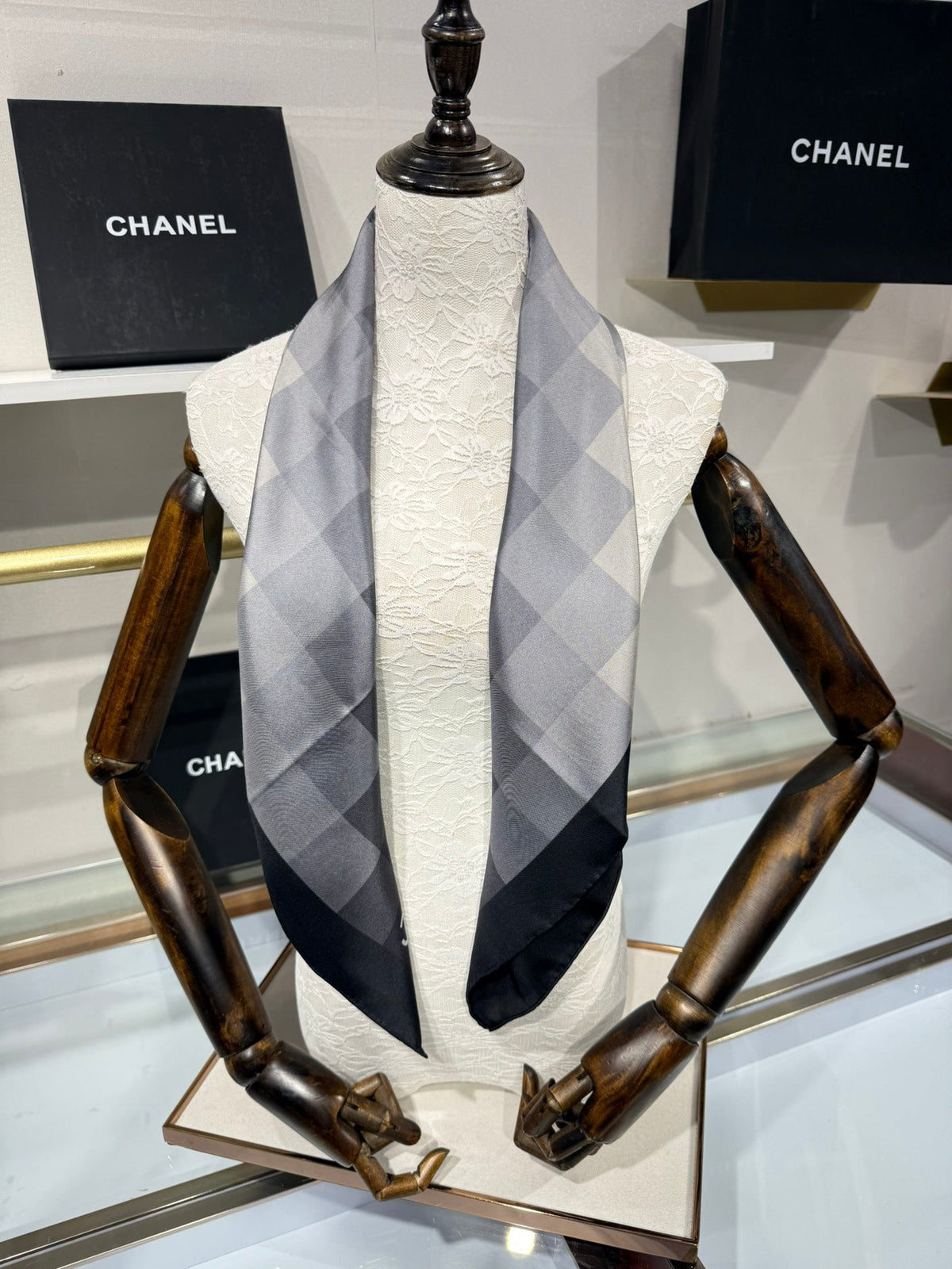 Chanel 2026 Gradient Pattern Scarf 90cm Silk 200709