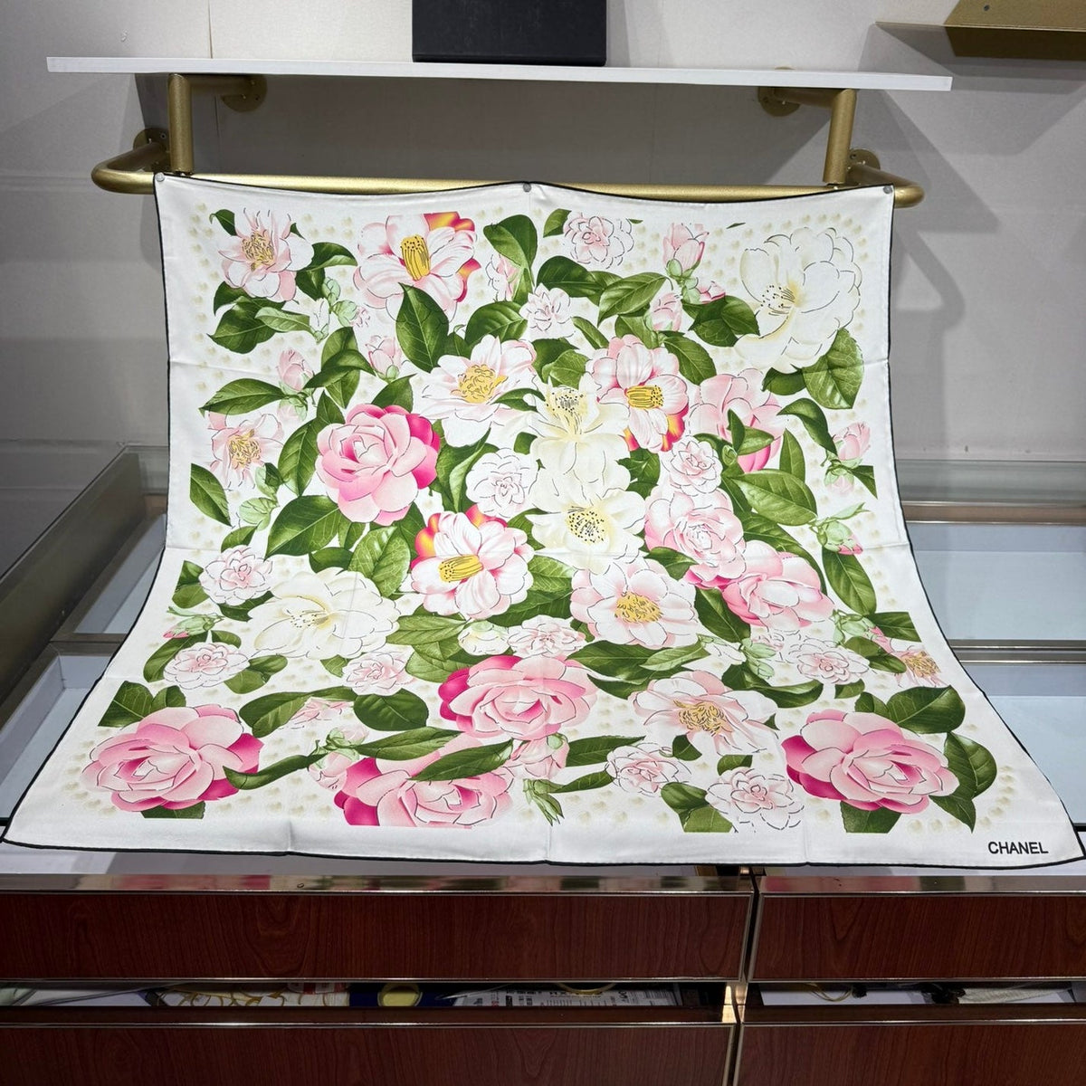 Chanel 2026 Camellia Scarf 90cm Colorful Silk 201050