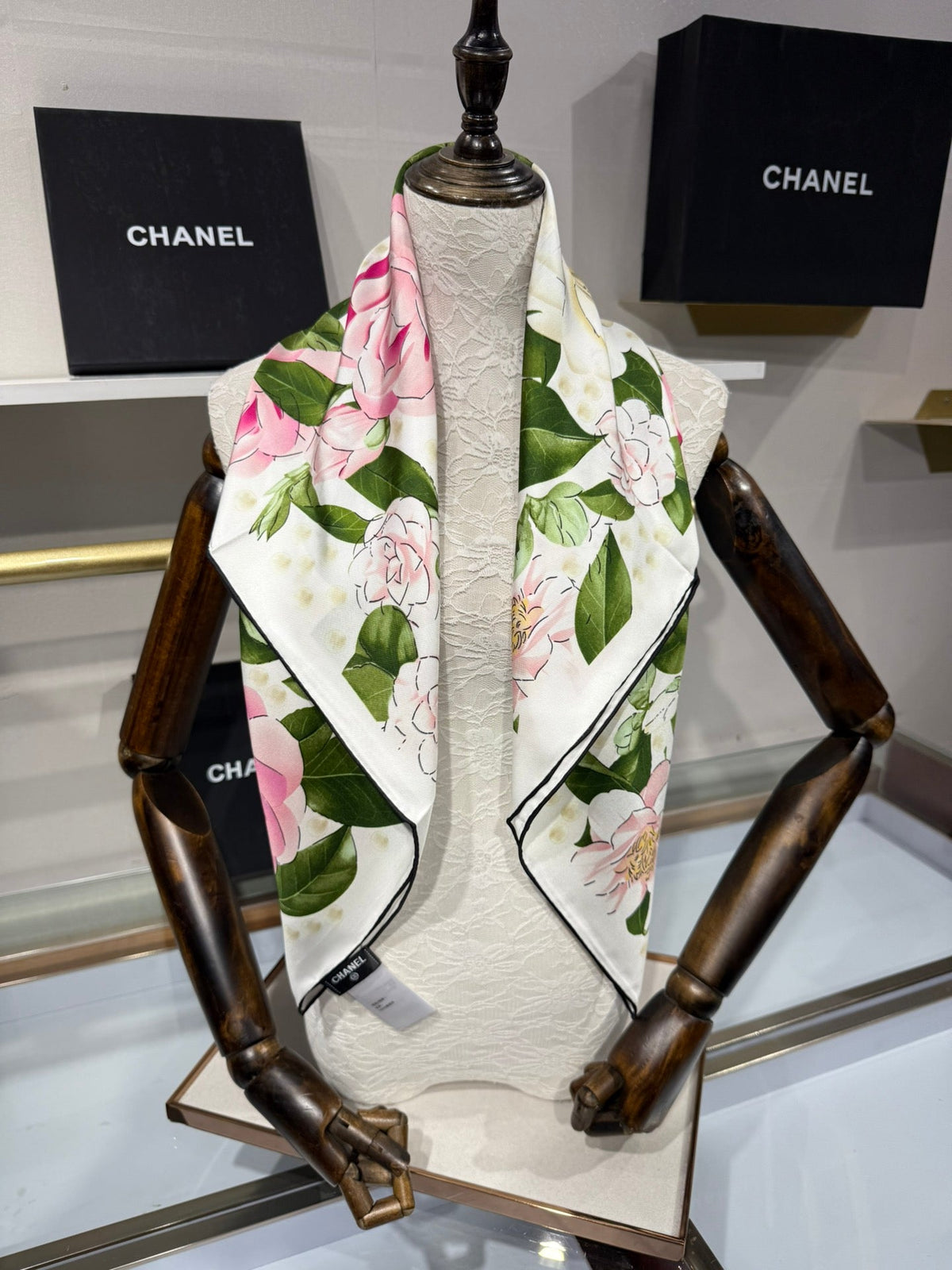 Chanel 2026 Camellia Scarf 90cm Colorful Silk 201050